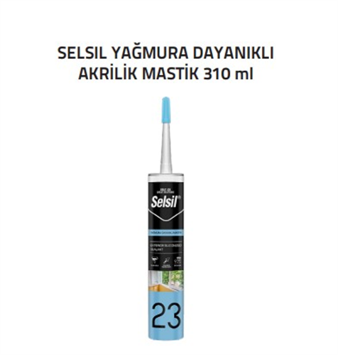 YAĞMURA DAYANIKLI AKRİLİK MASTİK BEYAZ - SELSİL (485Gr) (K-25)